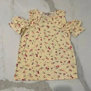 Juicy Couture Y2K Cherry Print Off Shoulder Top Women’s Size Small